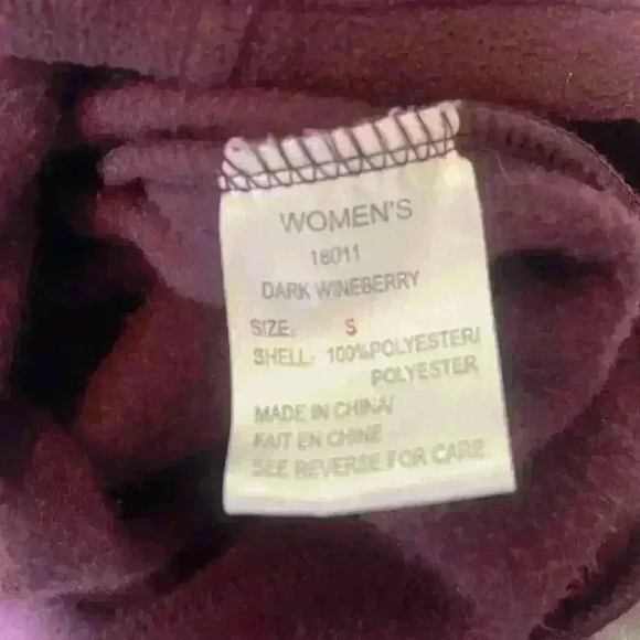 Woolrich Full Zip Fleece Vest, Dark Wineberry, Size Small - Picture 5 of 6